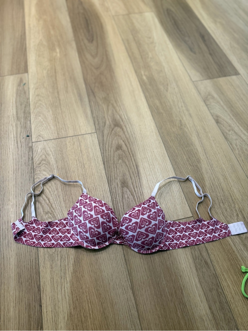 Roxy Pink Heart-Print Underwire Bra